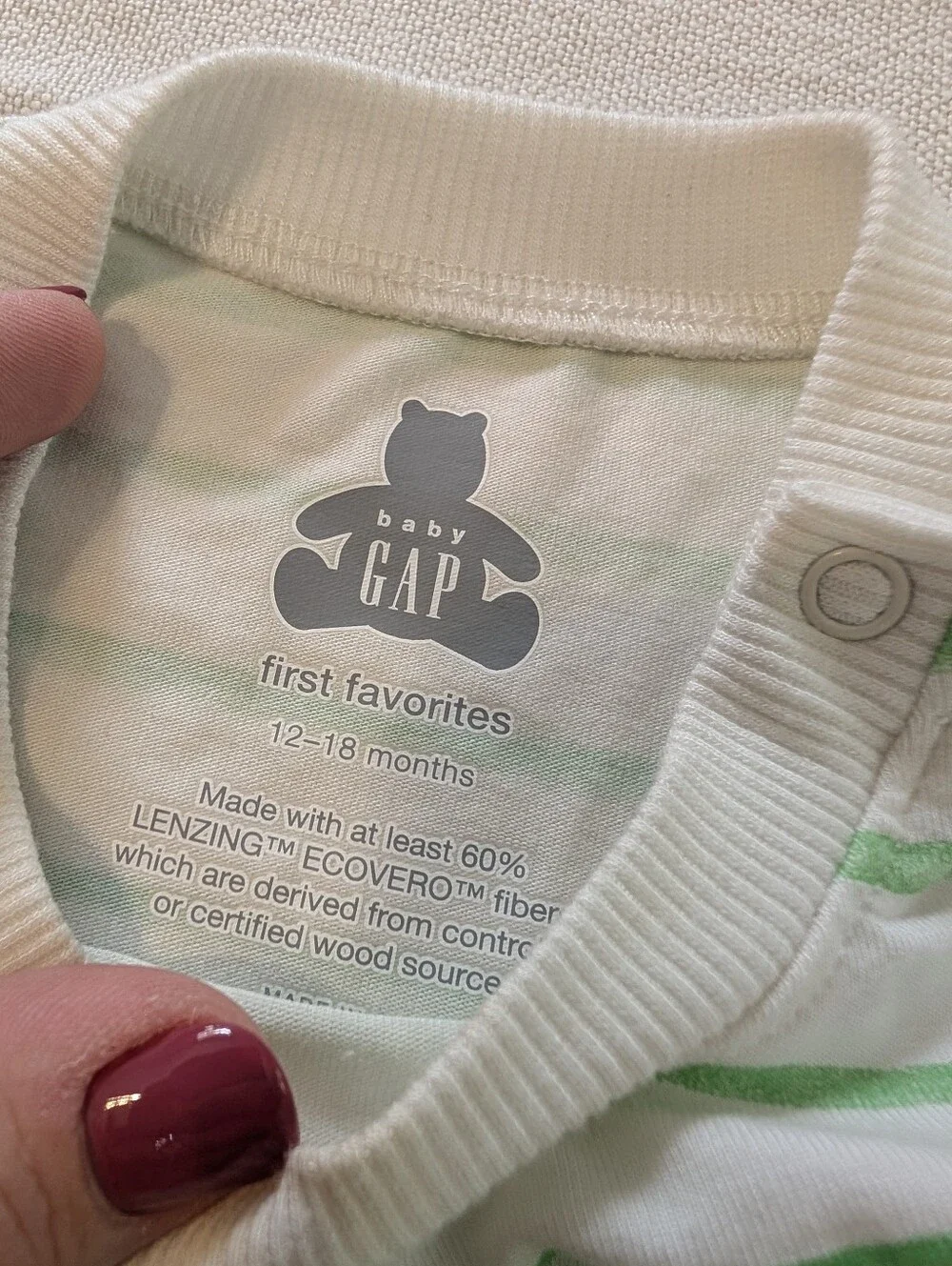 Baby Gap Green Stripe Sweet Pea Sleeveless Baby Romper